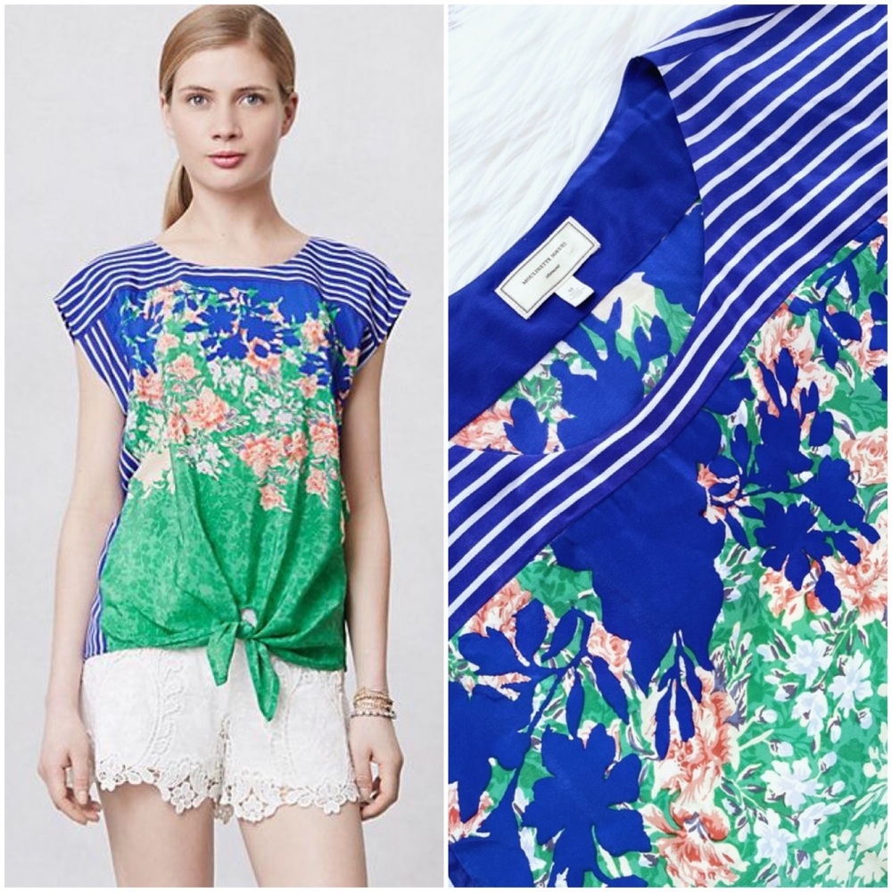 Anthropologie Moulinette Soeurs Floral Nouveau Tunic Top Sz M